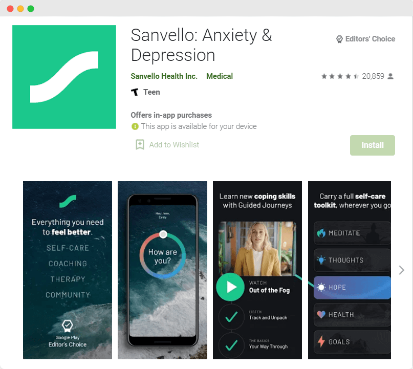 sanvello app for mental health