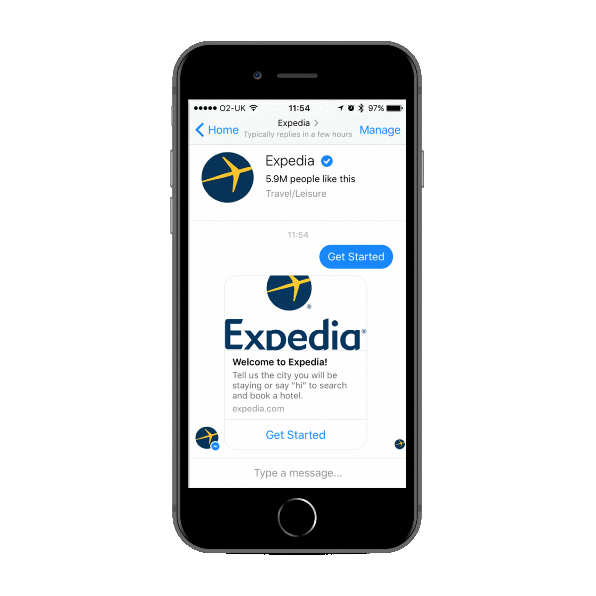 Expedia booking chatbot 