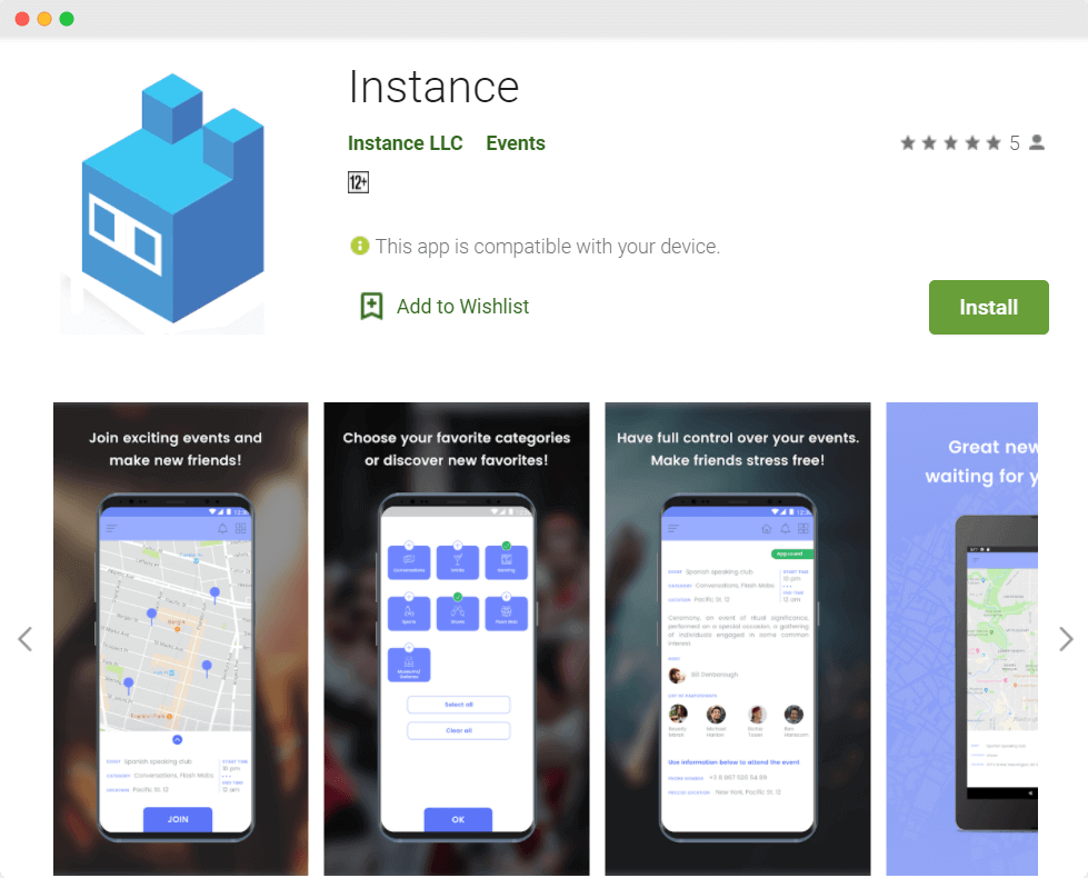 Instance event management app 