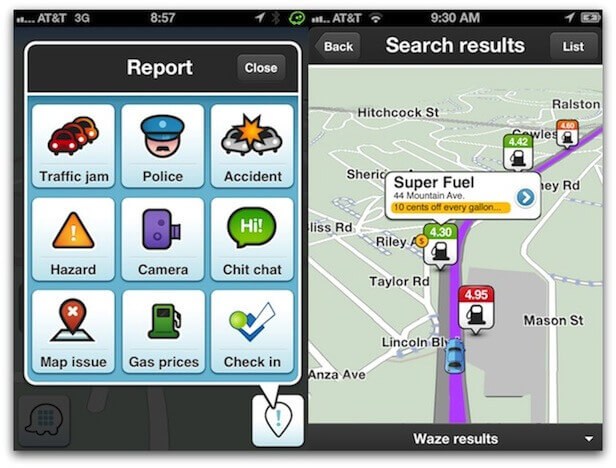 Los usuarios de la aplicación también reciben información sobre posibles atascos de tráfico