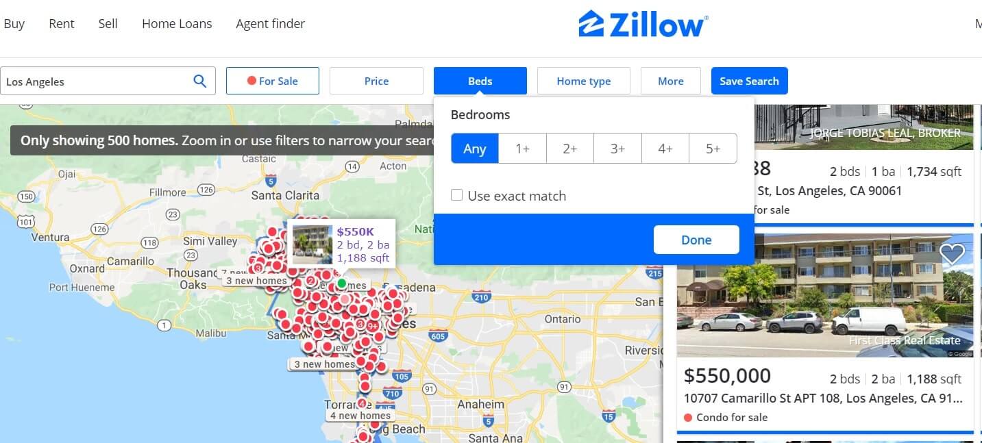real estate platforms like Zillow