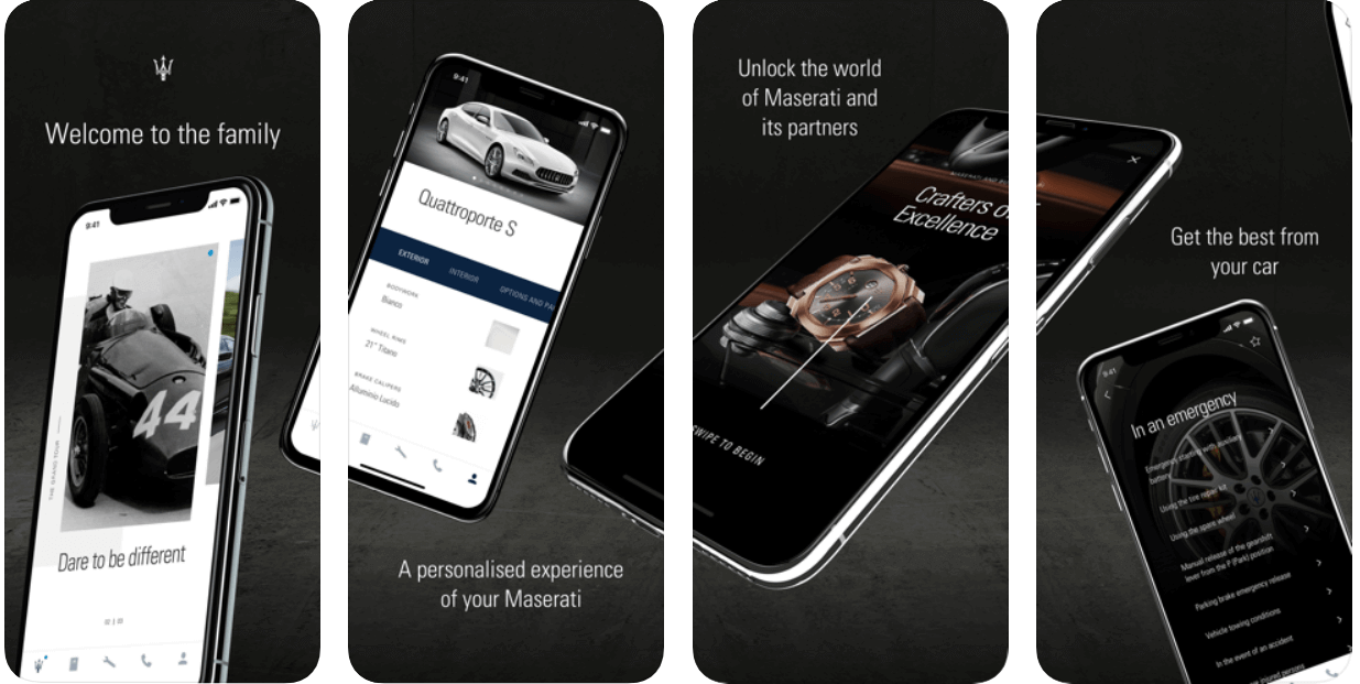 Maserati mobile application for car owners 