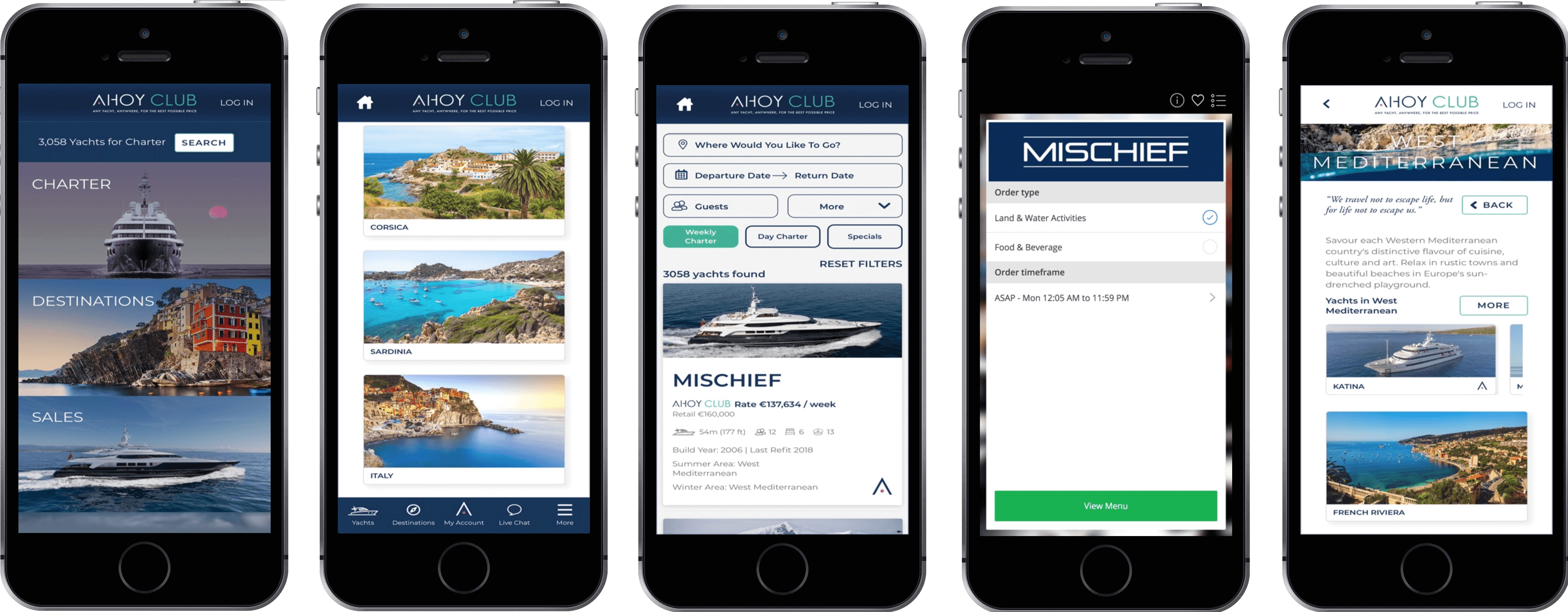 ahoy club yacht chartering app 