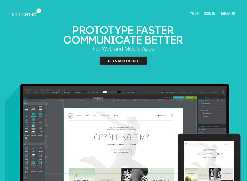 App prototyping in Justinmind 