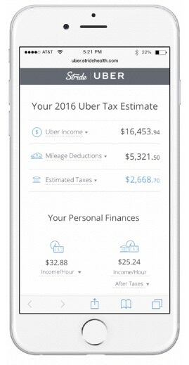 Stride, an online tax app, integrated Uber API